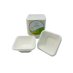 Ecozoe - 125 pcs - Bagasse Disposable Rectangular boxes 